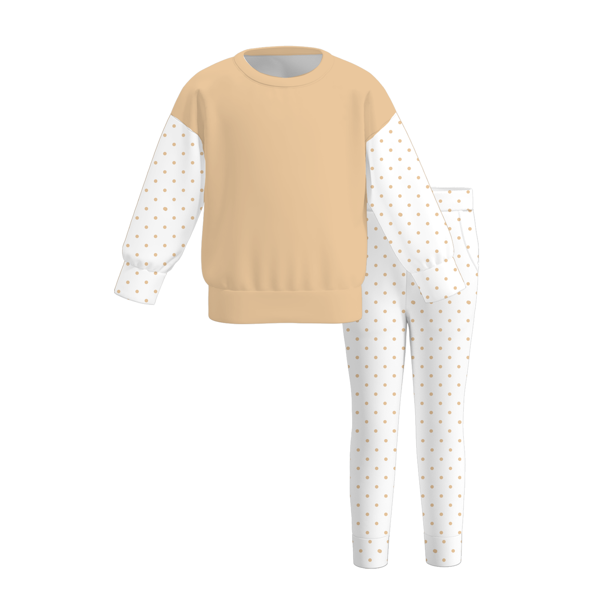 (Weekly Pre-Order)Girls Fall Stripe&Dot Sweatshirt Set(Ends 9.27)