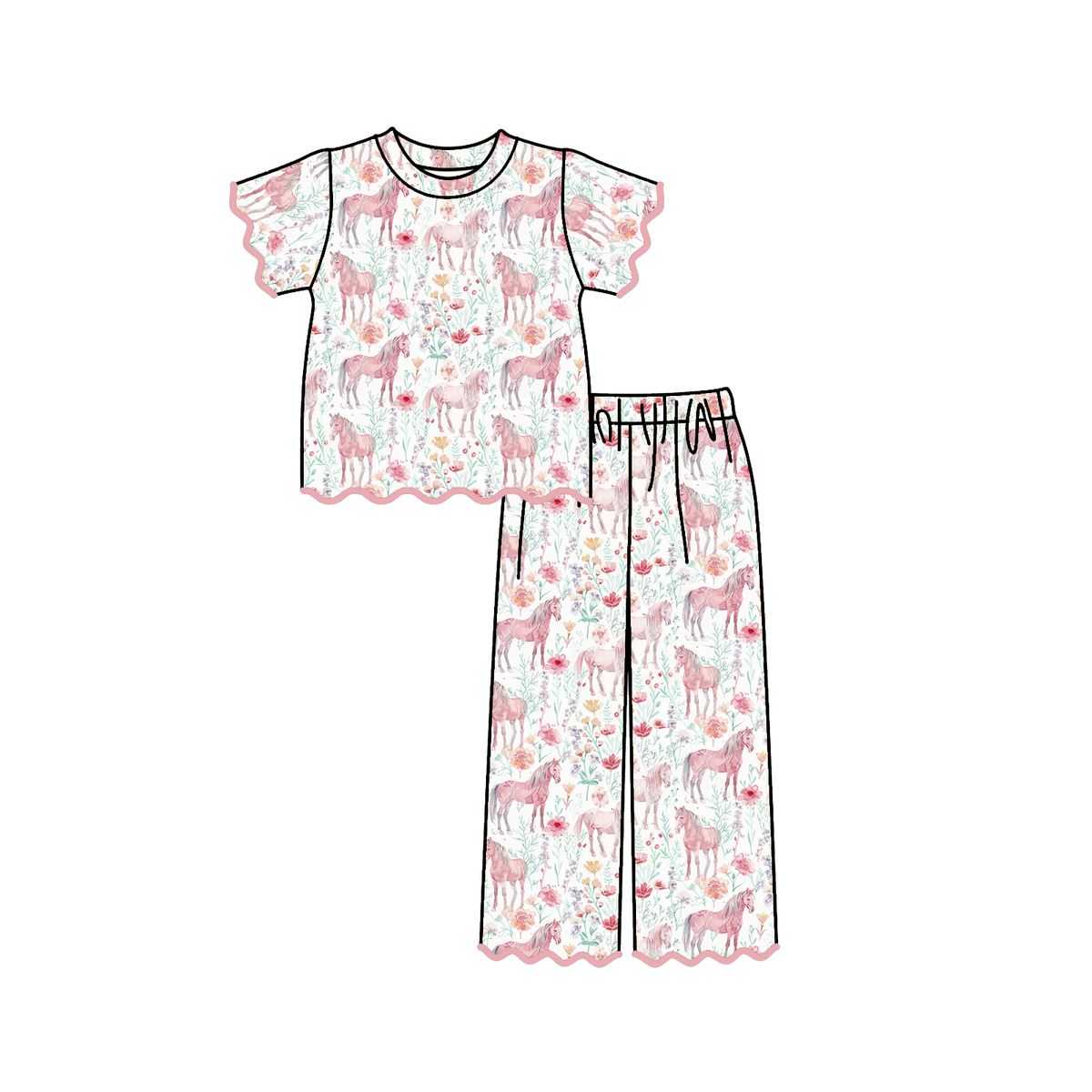 (Weekly Pre-Order)Girls Fall Embroidery Scallop Set(Ends 10.11)