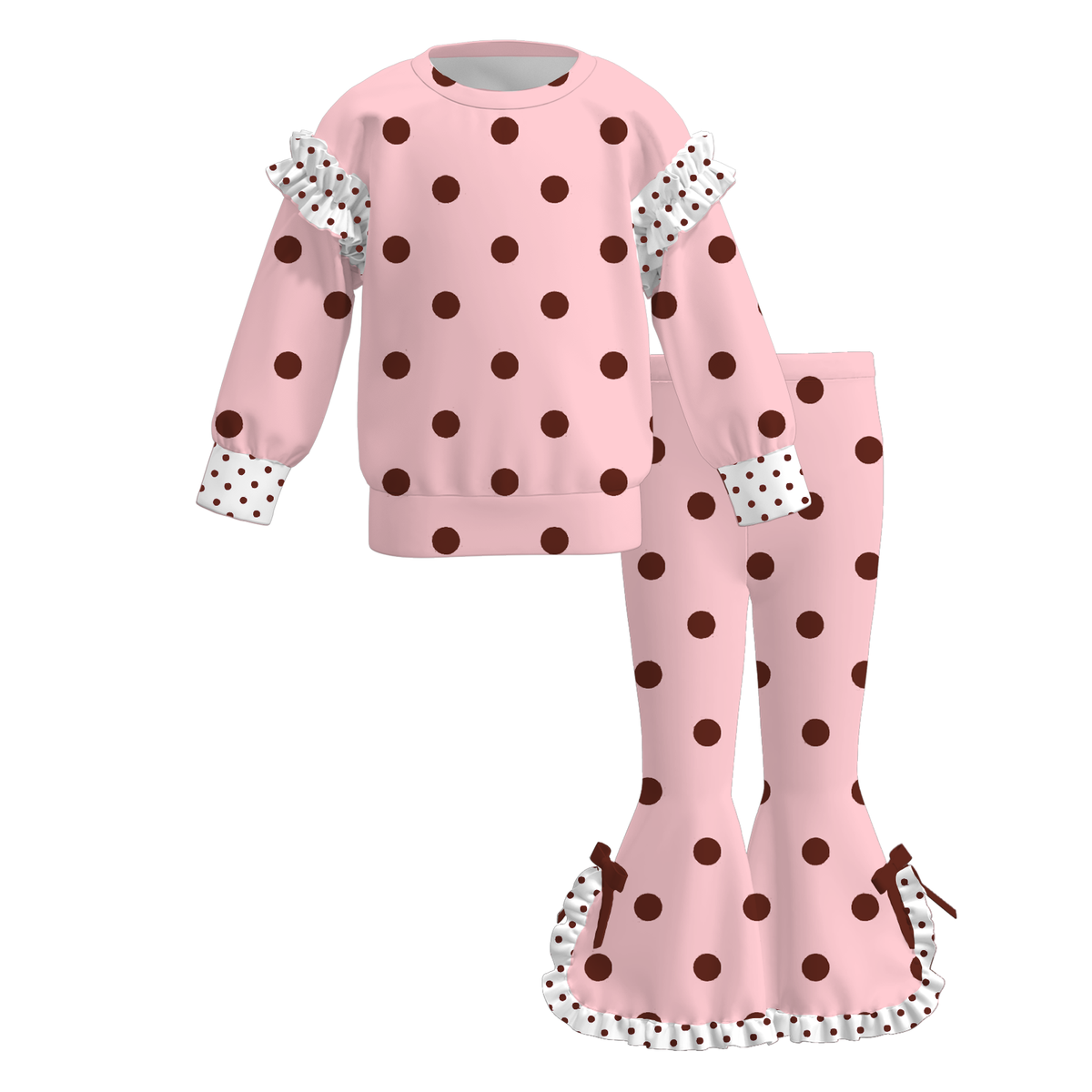 (Weekly Pre-Order)Girls Dot Print Outfit Set(Ends 10.11)