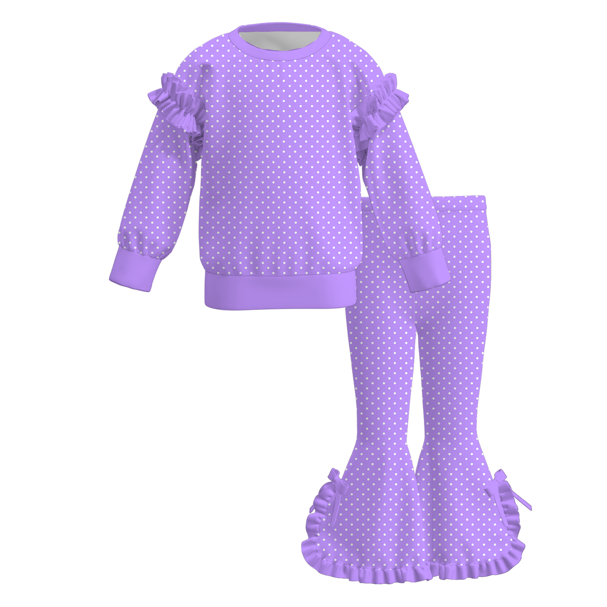 (Weekly Pre-Order)Girls Dot Print Outfit Set(Ends 10.11)
