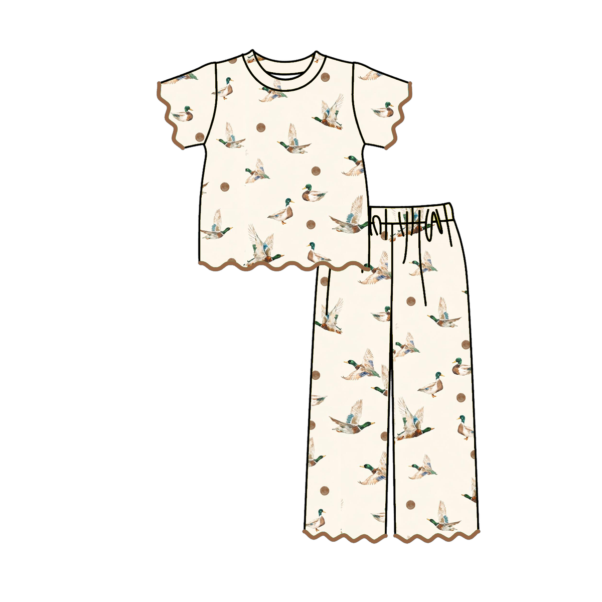 (Weekly Pre-Order)Girls Fall Embroidery Scallop Set(Ends 10.11)