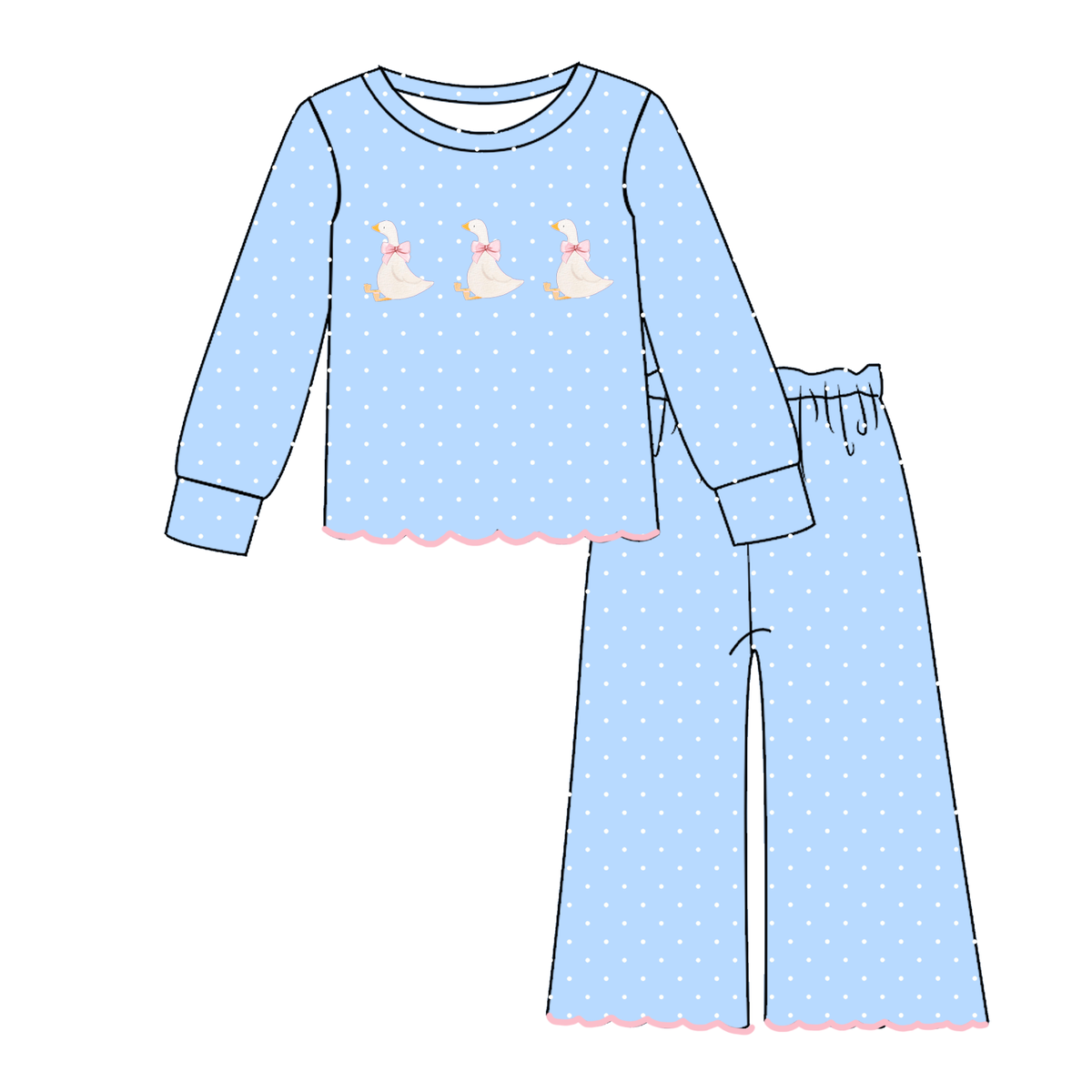 (Weekly Pre-Order)Girls Spring&Summer Princess Embroidery Scallop Set(Ends 10.28)