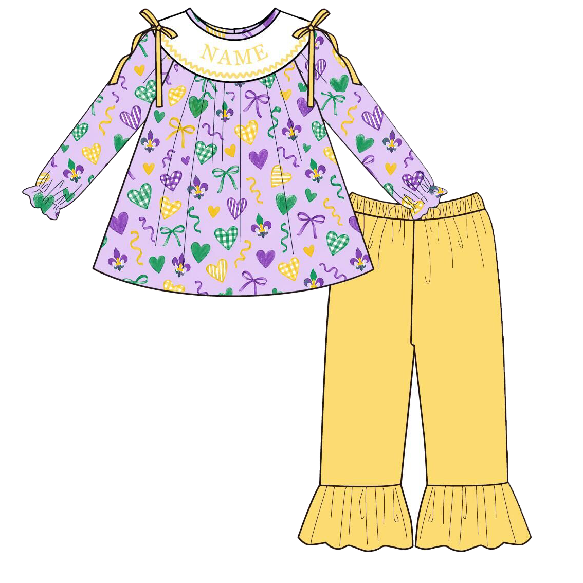 (Weekly Pre-Order)Sisters Mardi Gras Embroidery Smocked Dress,Set&Romper(Ends 10.28)
