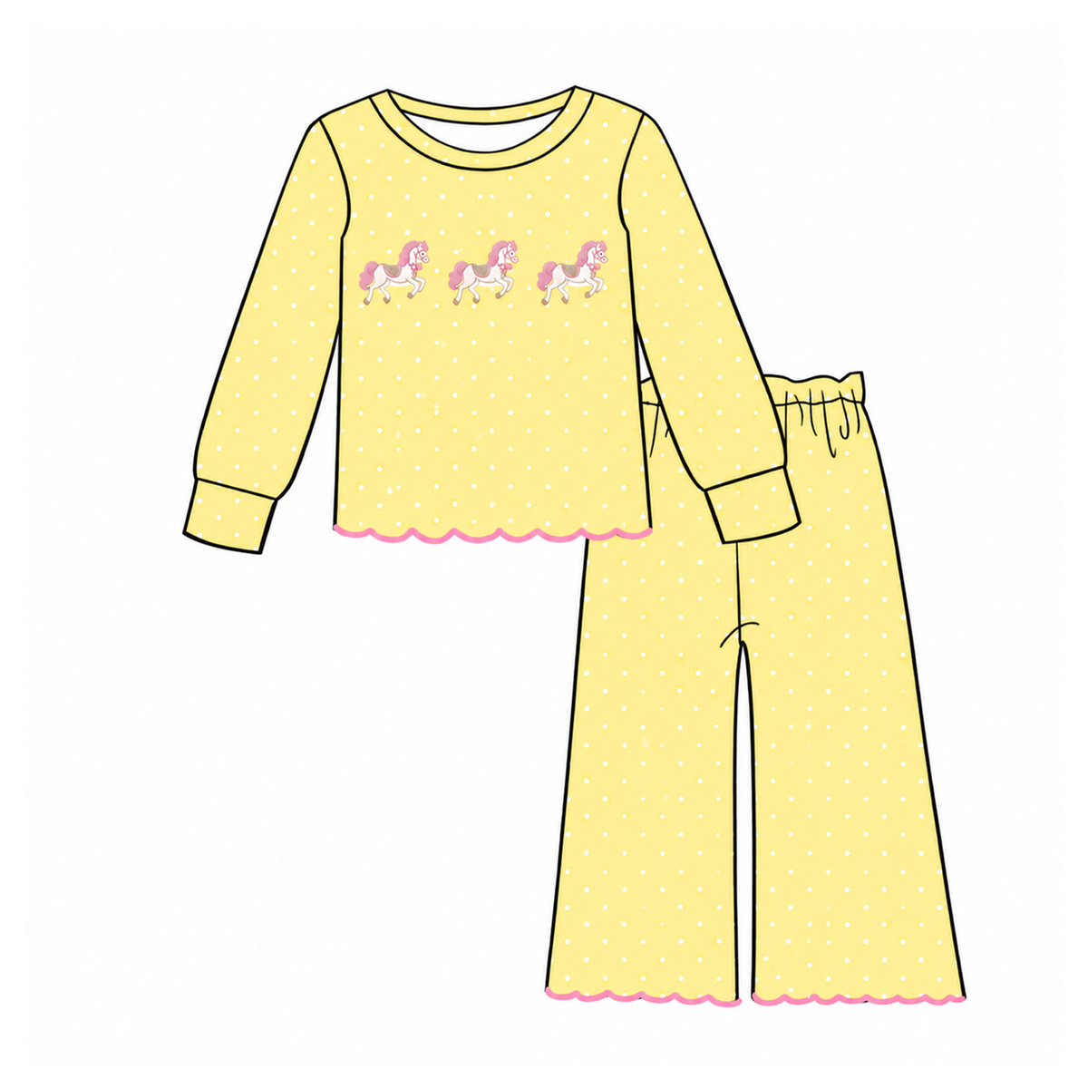 (Weekly Pre-Order)Girls Spring&Summer Princess Embroidery Scallop Set(Ends 10.28)