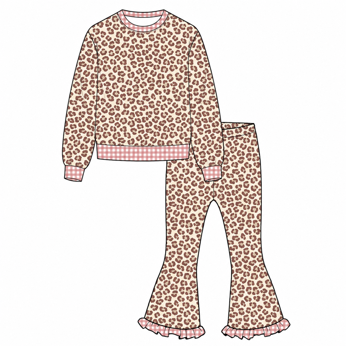 (Weekly Pre-Order)Girls Spring&Summer Leopard Print Outfit Set(Ends 11.1)