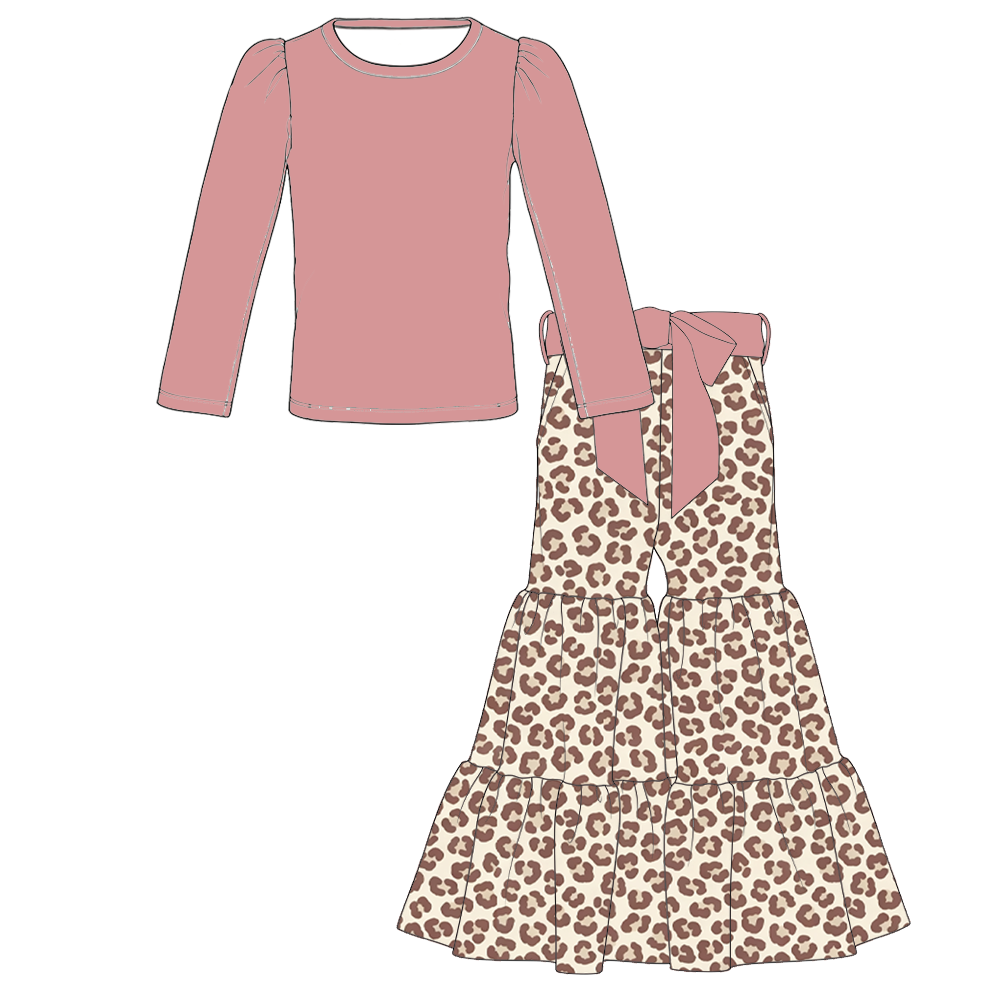 (Weekly Pre-Order)Girls Spring&Summer Print Ruffle Outfit Set(Ends 11.1)