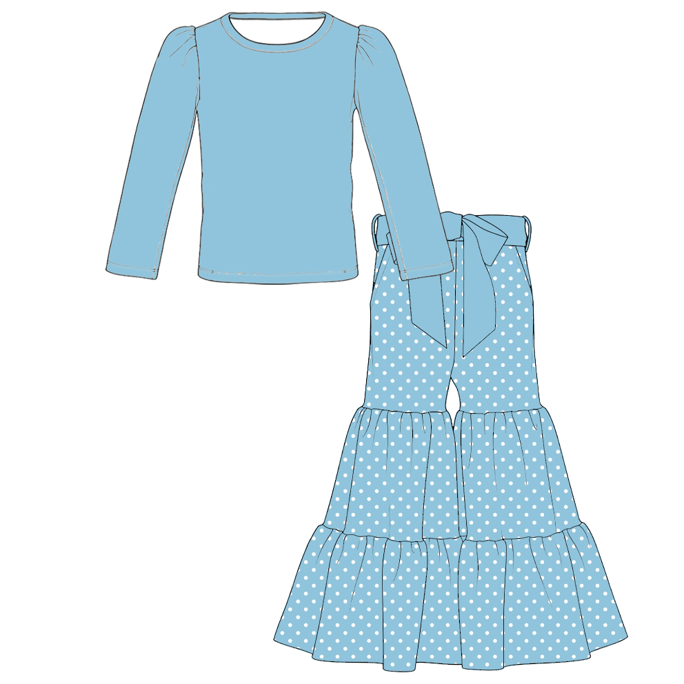 (Weekly Pre-Order)Girls Spring&Summer Print Ruffle Outfit Set(Ends 11.1)