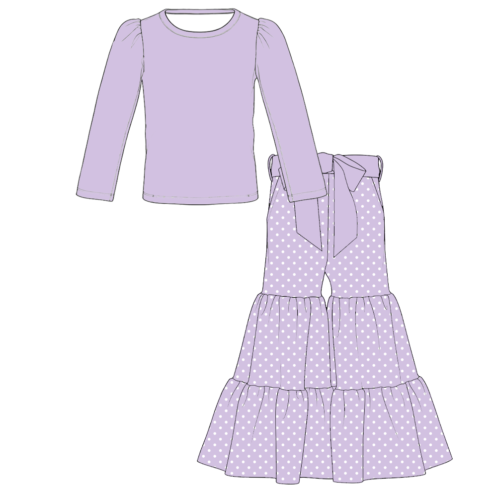 (Weekly Pre-Order)Girls Spring&Summer Print Ruffle Outfit Set(Ends 11.1)