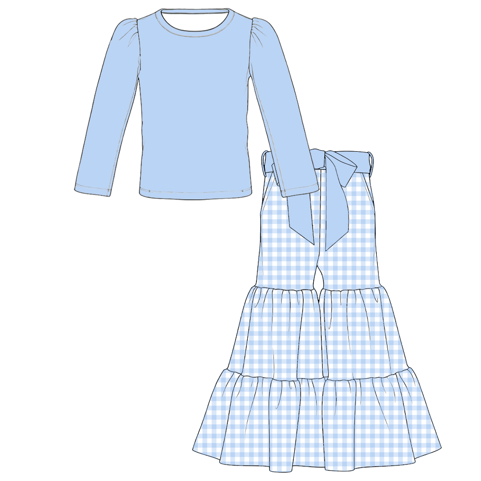 (Weekly Pre-Order)Girls Spring&Summer Print Ruffle Outfit Set(Ends 11.1)