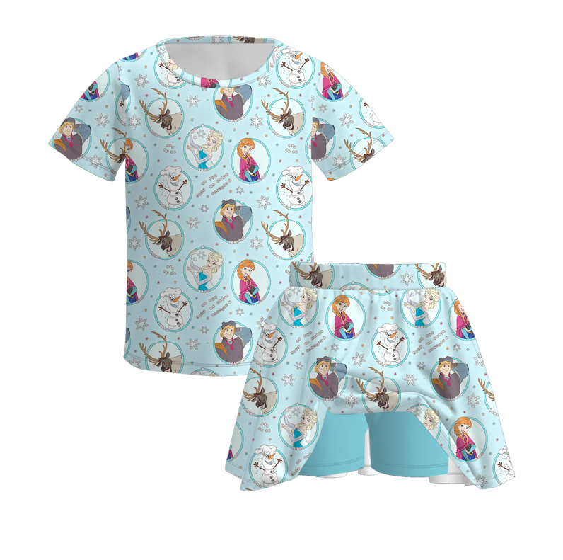 (Pre Order,Prepack Zone)Girls Princess Print Skort Set(Mix Size)