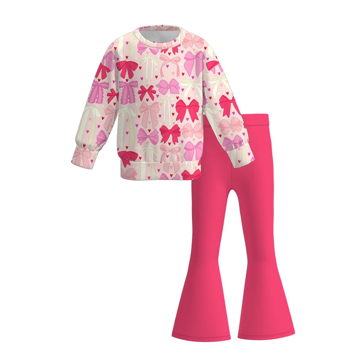 (Weekly Pre-Order)Family Valentine's Day Bow Print Dress,Set&Jumpsuit(Ends 11.1)