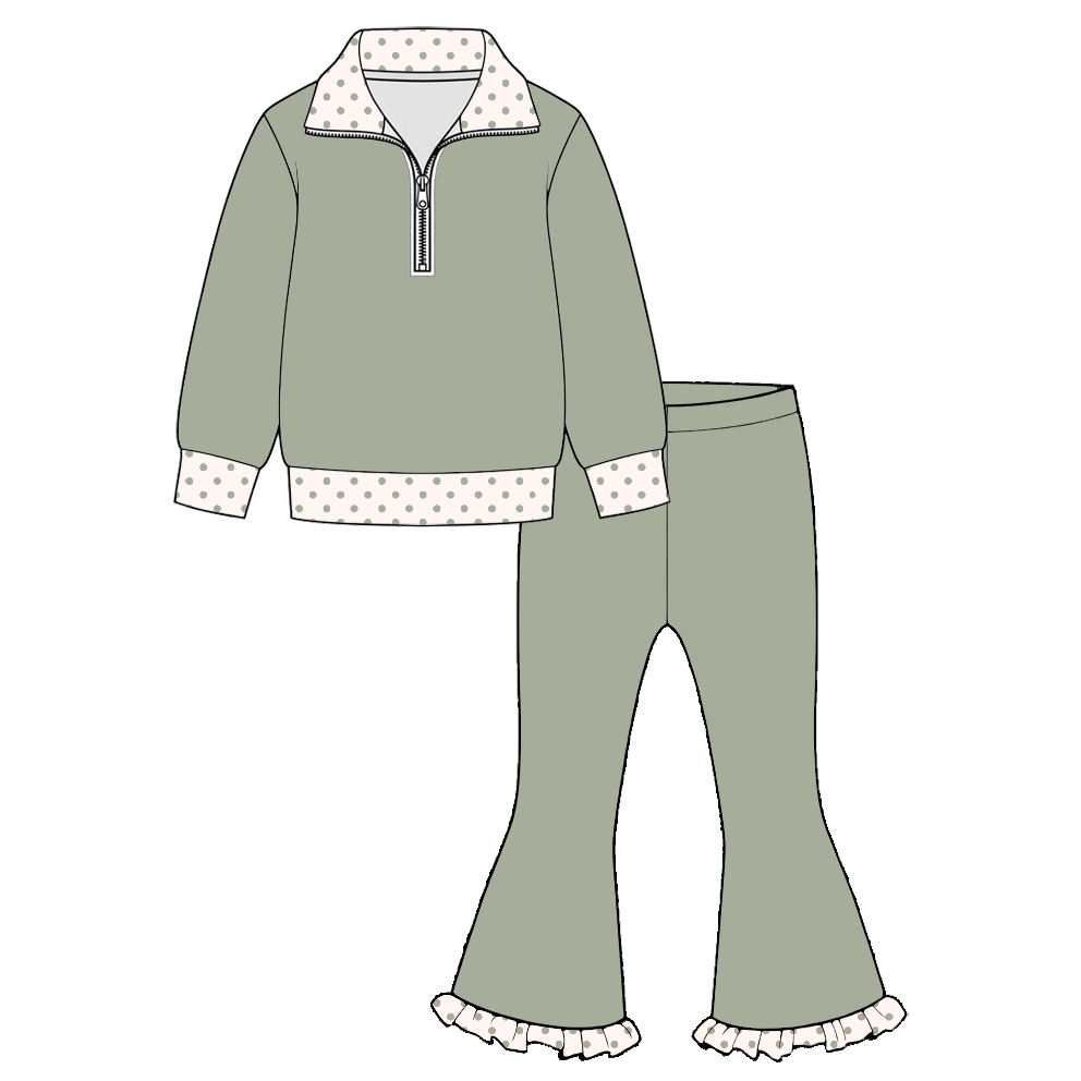 (Weekly Pre-Order)Girls Fall&Winter Zipper Outfit Set(Ends 10.6)
