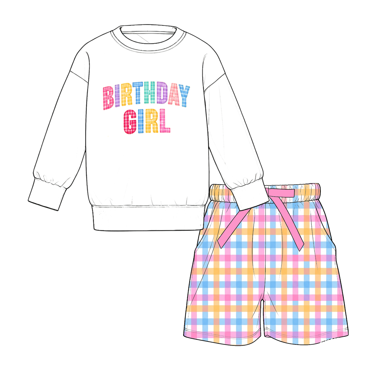 (Weekly Pre-Order)Girls Spring&Summer Print Shorts Set&Pants Set(Ends 11.1)