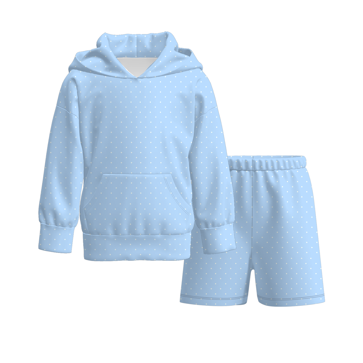 (Weekly Pre-Order)Girls Spring&Summer Dot Print Hoodie Set(Ends 11.8)