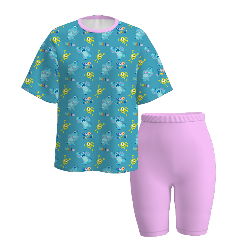 (Pre Order)Family Spring and Summer Cartoon Print Set&Top