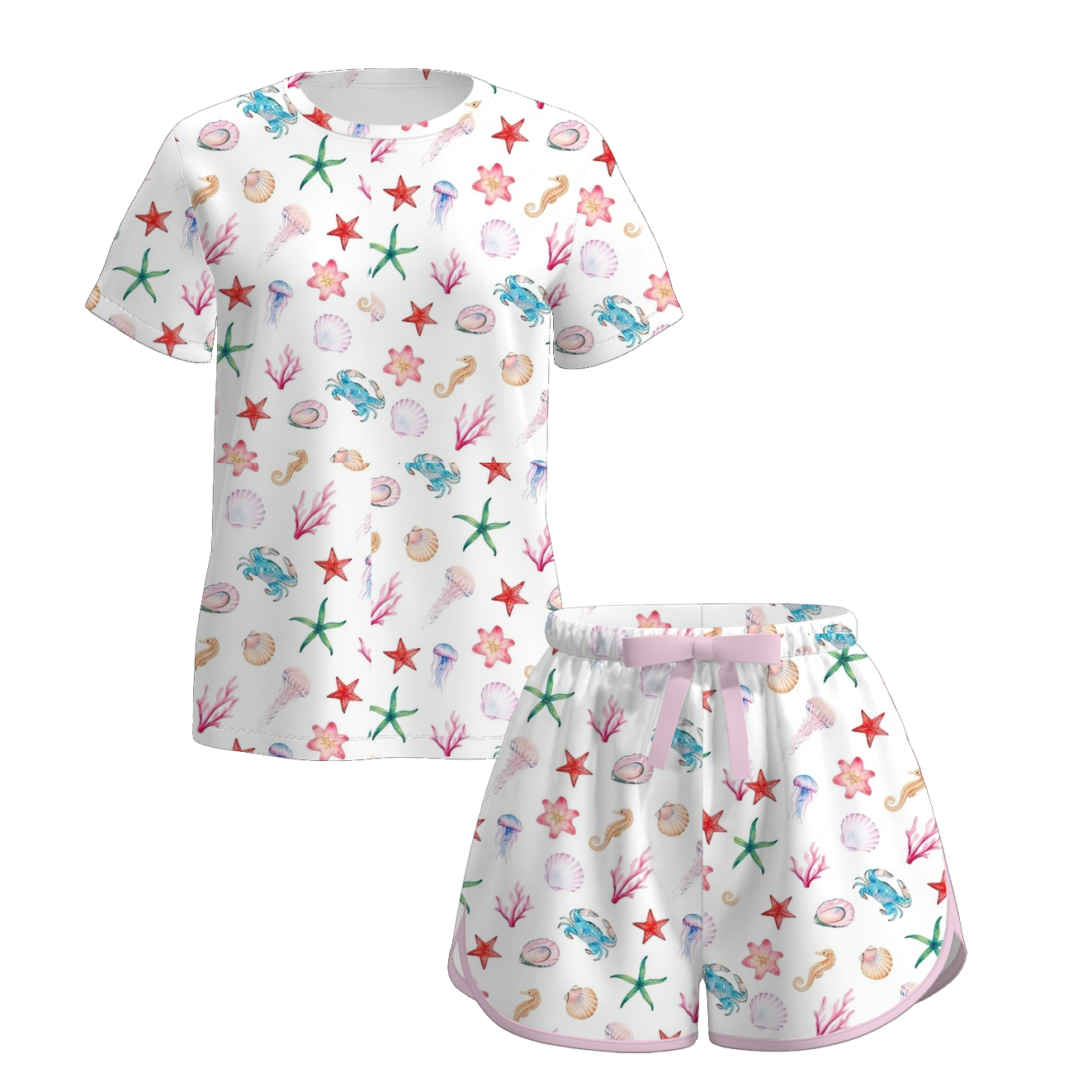 (Pre Order)Mommy and Me Spring&Summer Print Shorts Set
