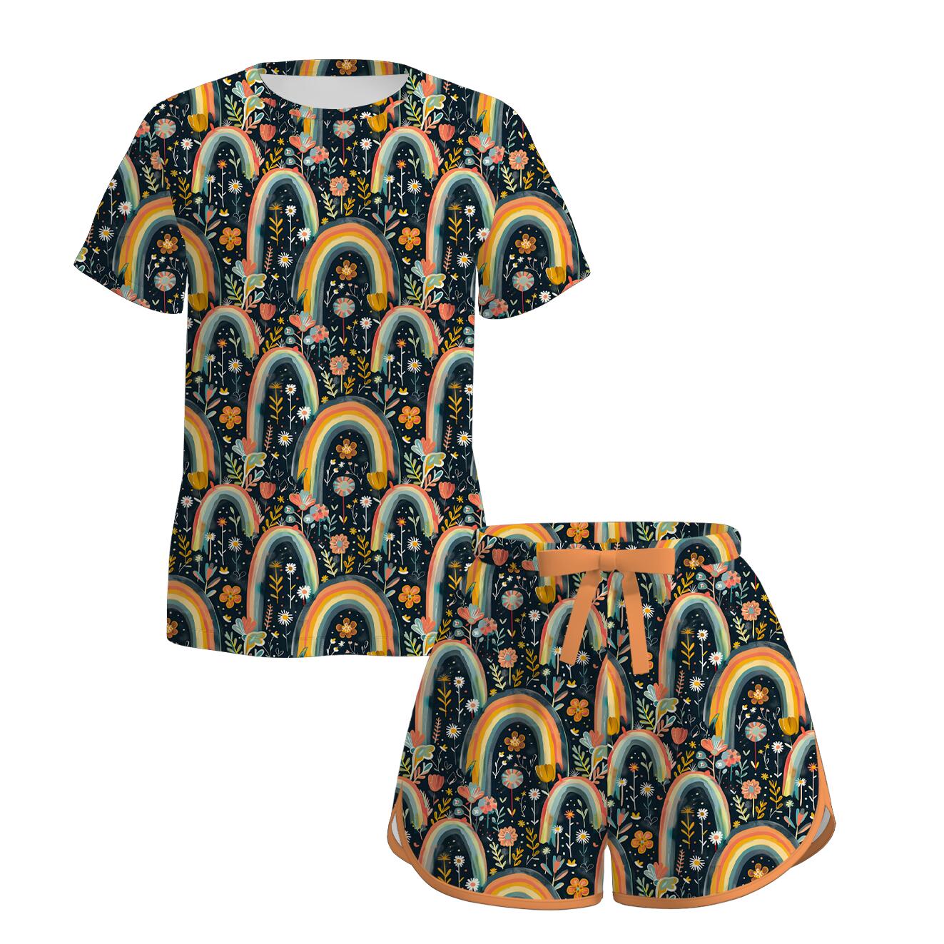 (Pre Order+Prepack Zone)Family Spring&Summer Rainbow Print Set(Mix Size)