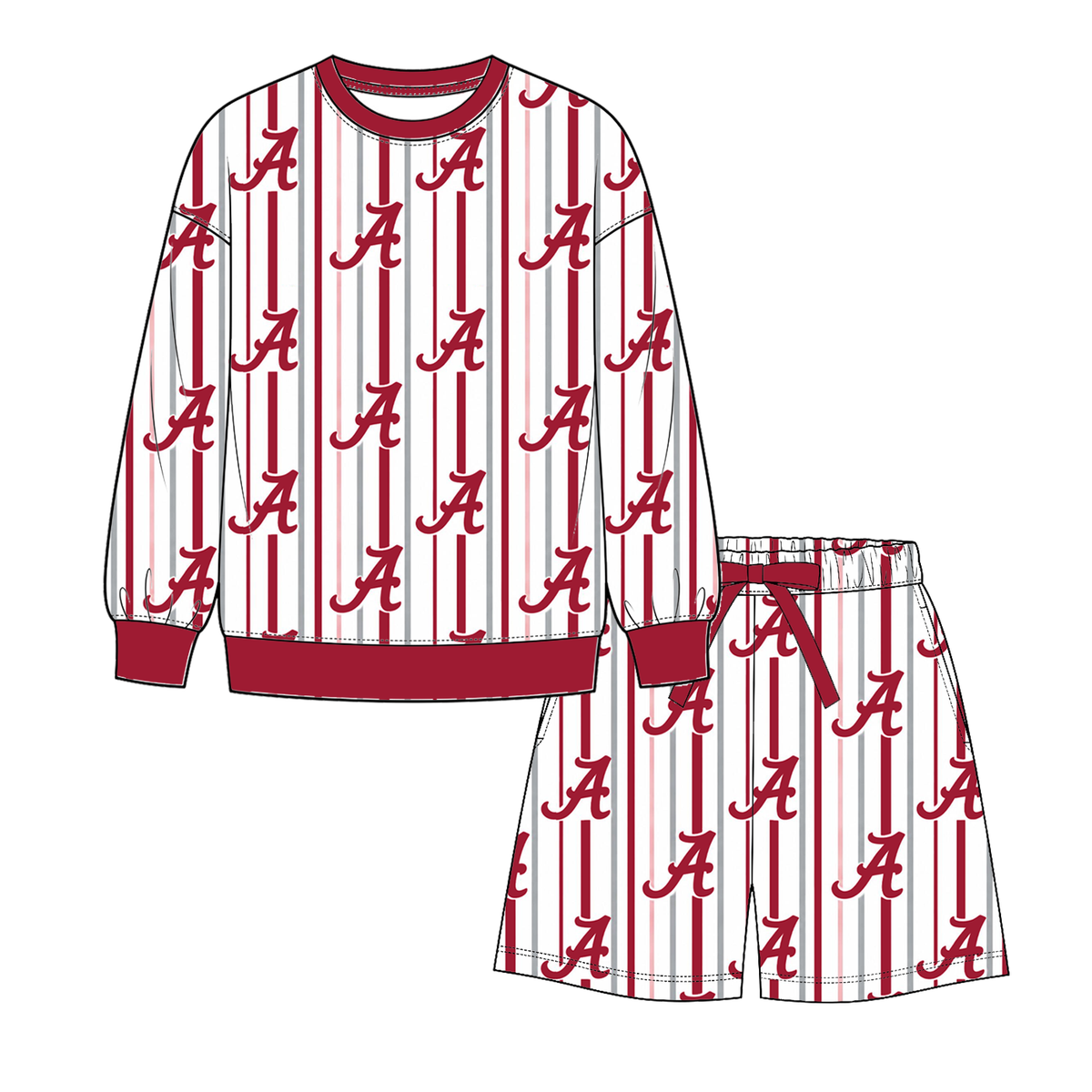 (Weekly Pre-Order)Mommy&Me Football Print Shorts Set(Ends 9.20)