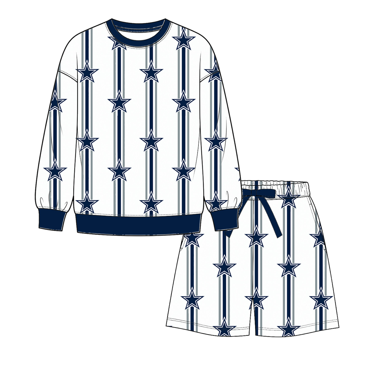 (Weekly Pre-Order)Mommy&Me Football Print Shorts Set(Ends 9.20)