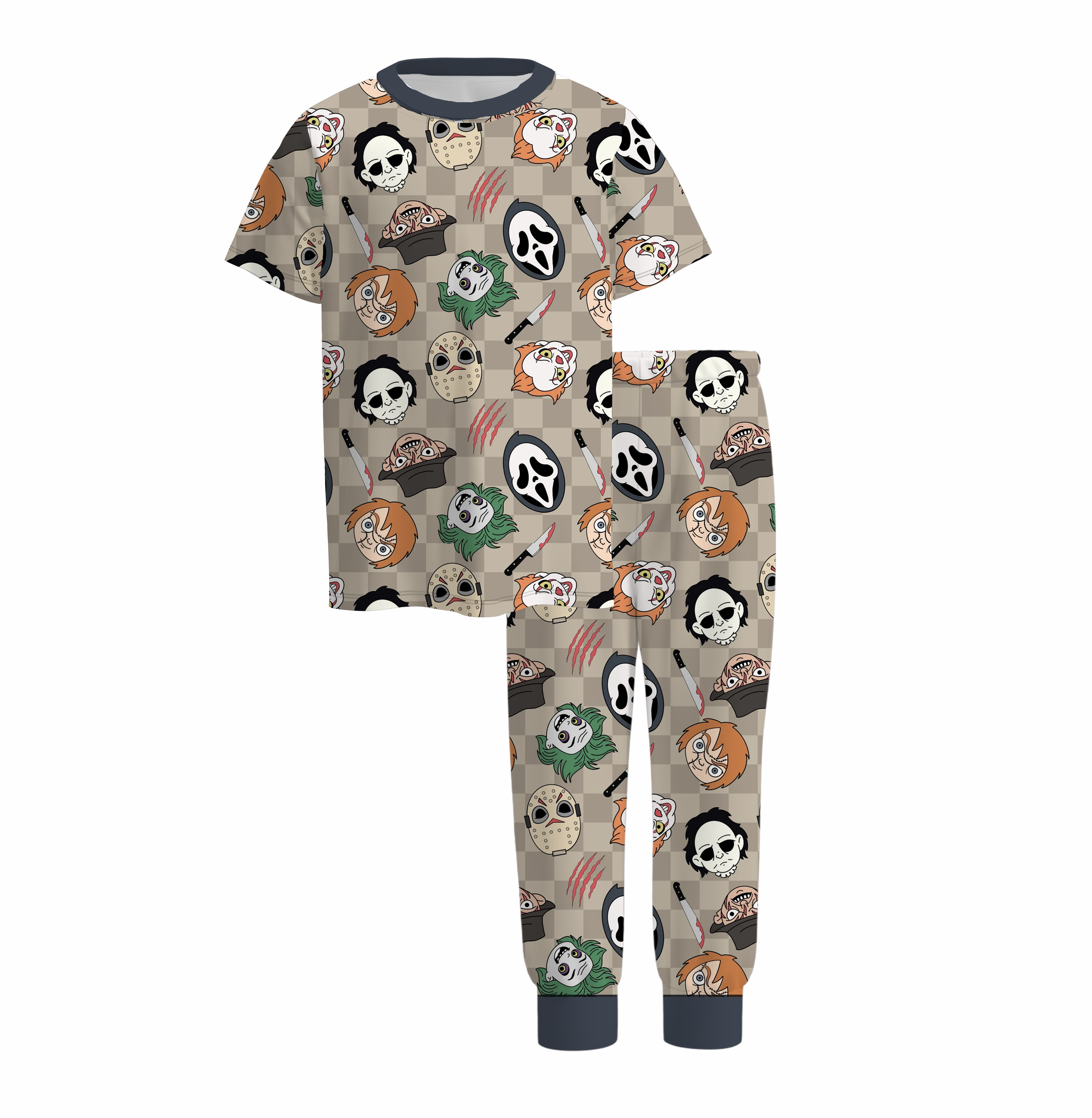 (Pre Order)Boys Halloween Cartoon Print Pajamas