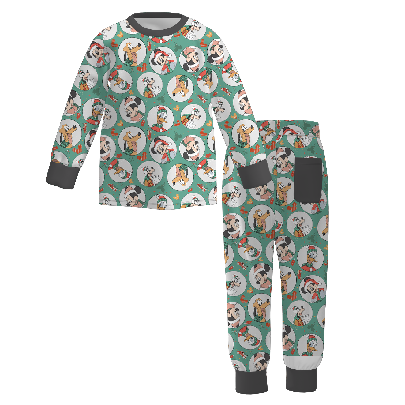 (Pre Order)Kids Unisex Christmas Cartoon Print Pajamas