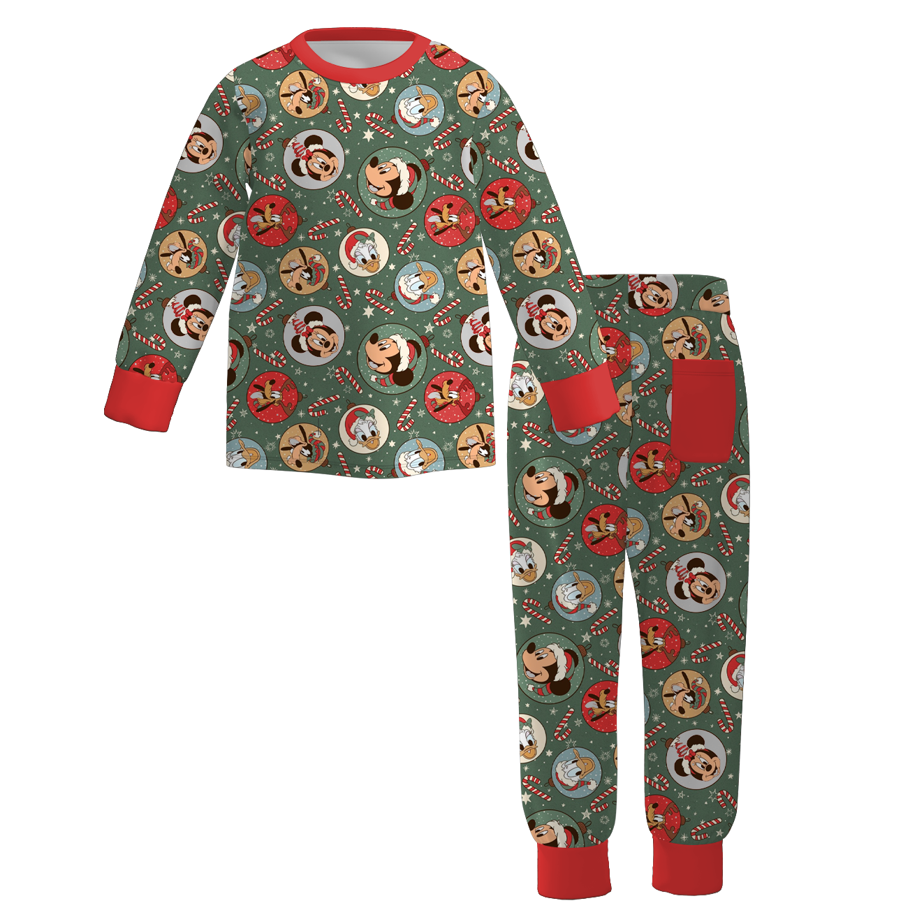 (Pre Order)Kids Unisex Christmas Cartoon Print Pajamas