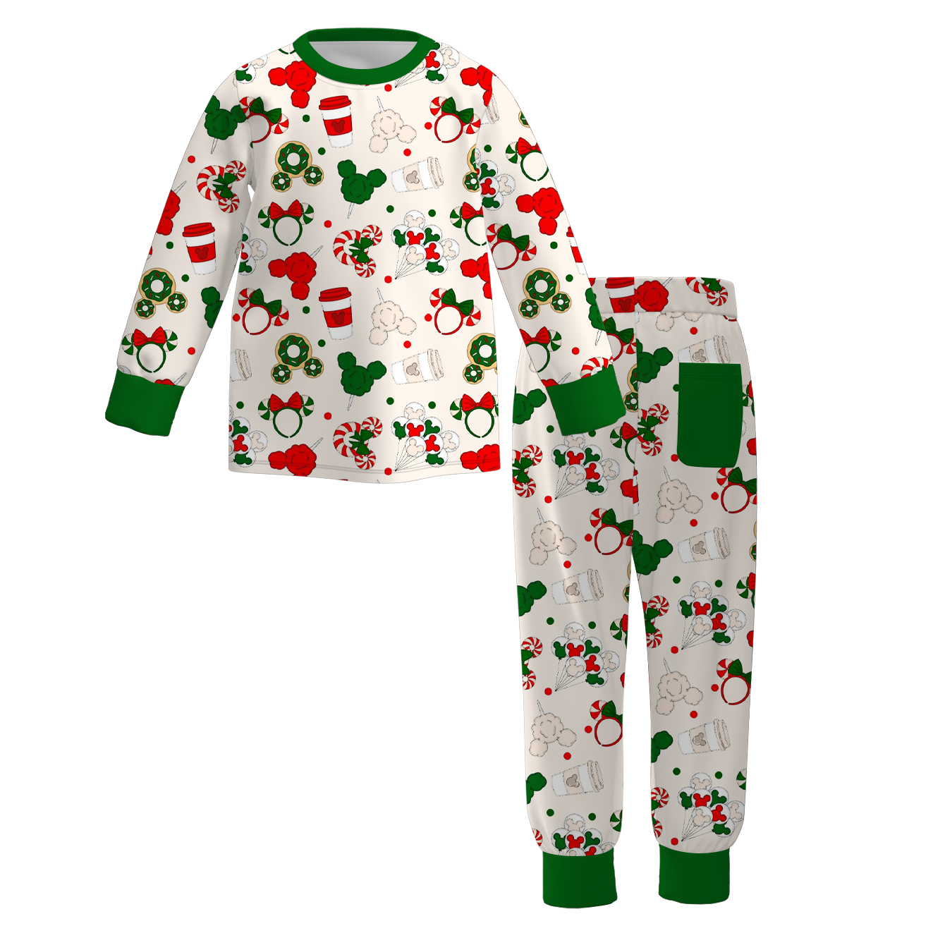 (Pre Order)Kids Unisex Christmas Cartoon Print Pajamas