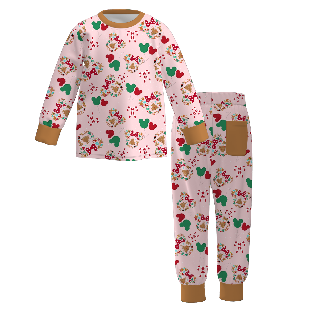 (Pre Order)Kids Unisex Christmas Cartoon Print Pajamas