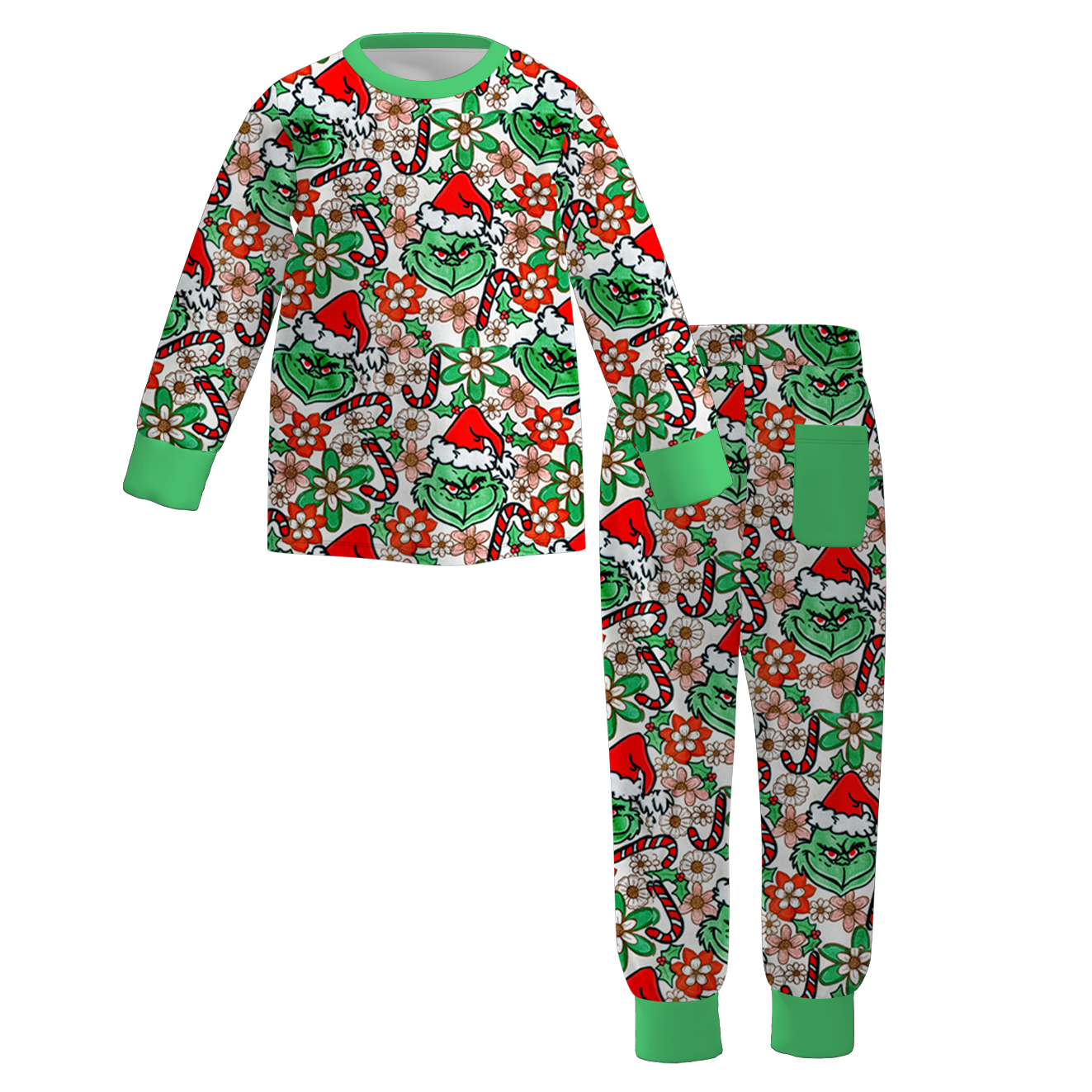 (Pre Order)Kids Unisex Christmas Cartoon Print Pajamas