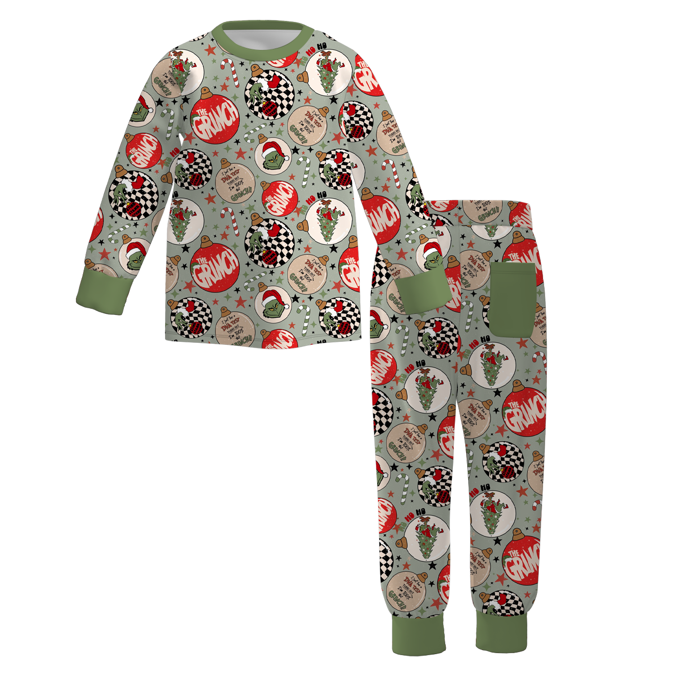 (Pre Order)Kids Unisex Christmas Cartoon Print Pajamas