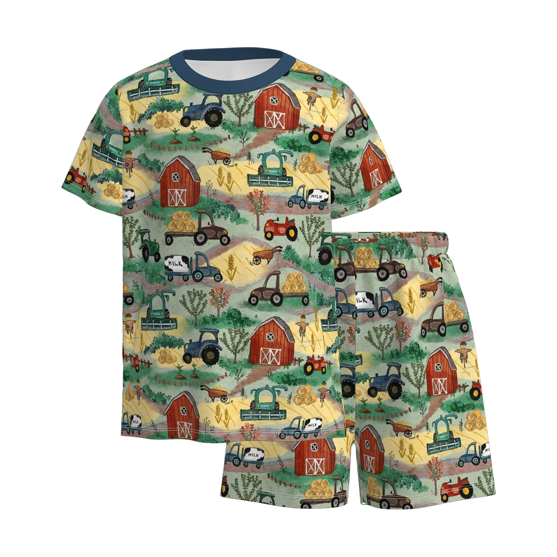 (Pre Order)Boys Spring and Summer Truck Print Pajamas