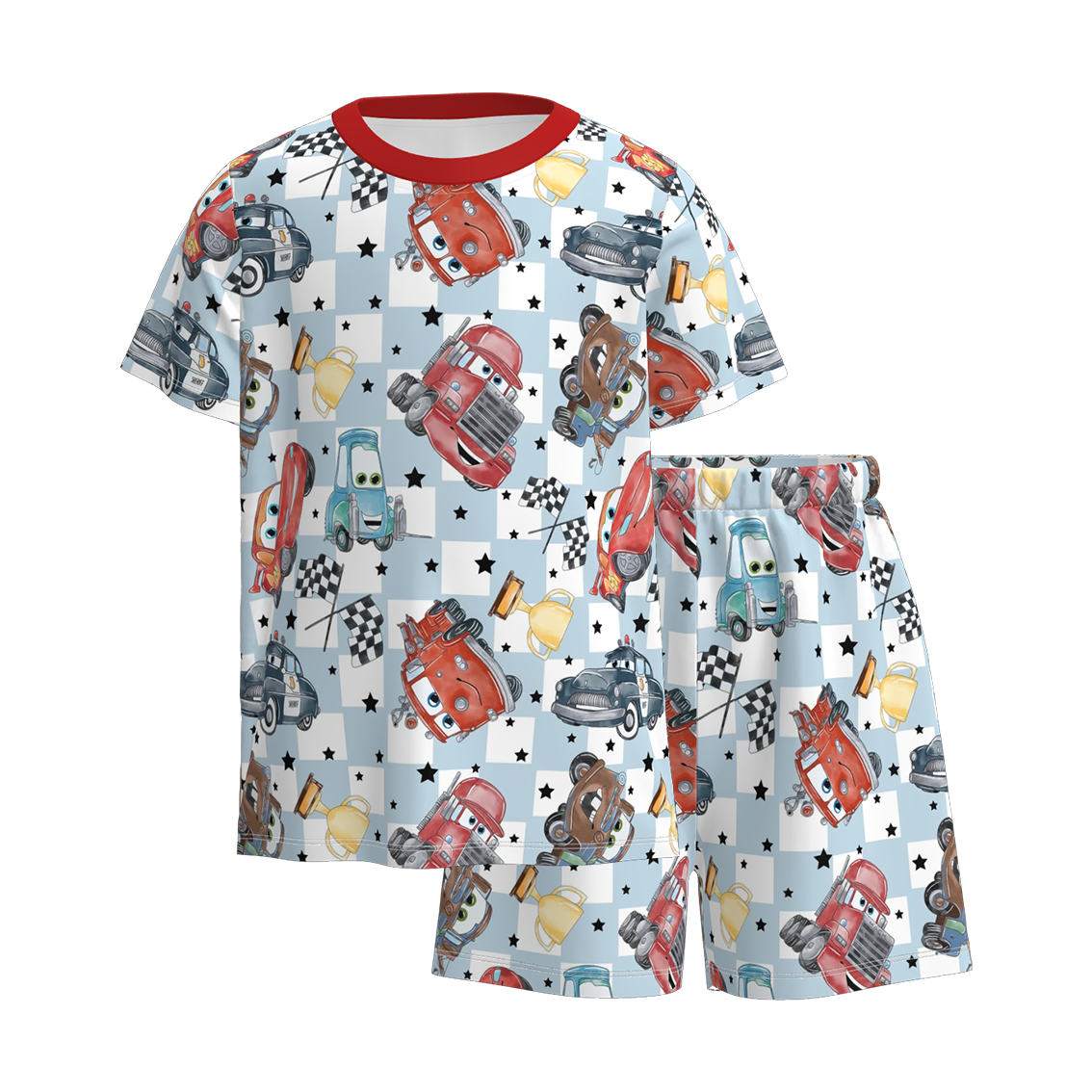 (Pre Order)Boys Spring and Summer Truck Print Pajamas