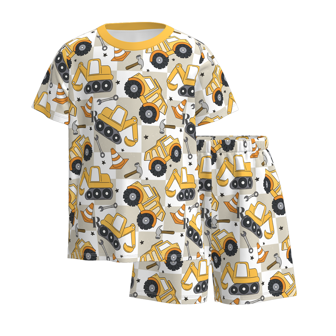 (Pre Order)Boys Spring and Summer Truck Print Pajamas