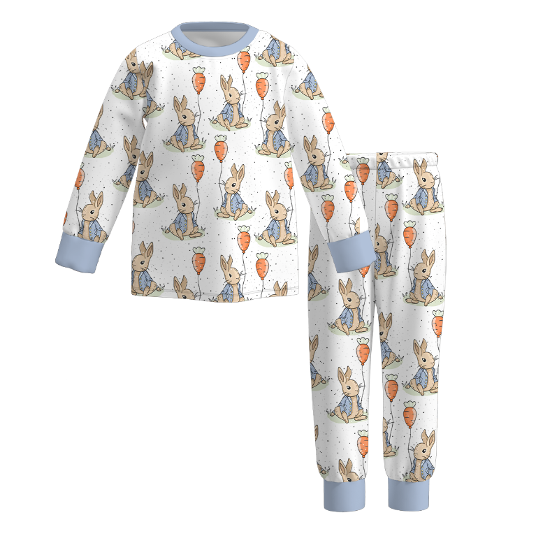 (Pre Order)Boys Easter Bunny Print Pajamas