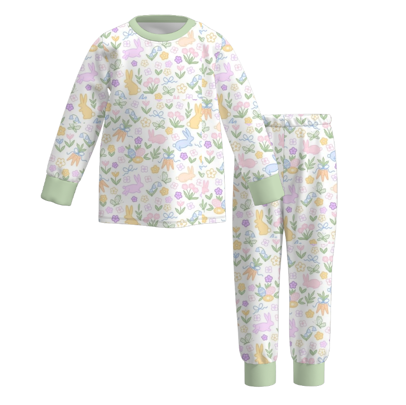 (Pre Order)Boys Easter Bunny Print Pajamas