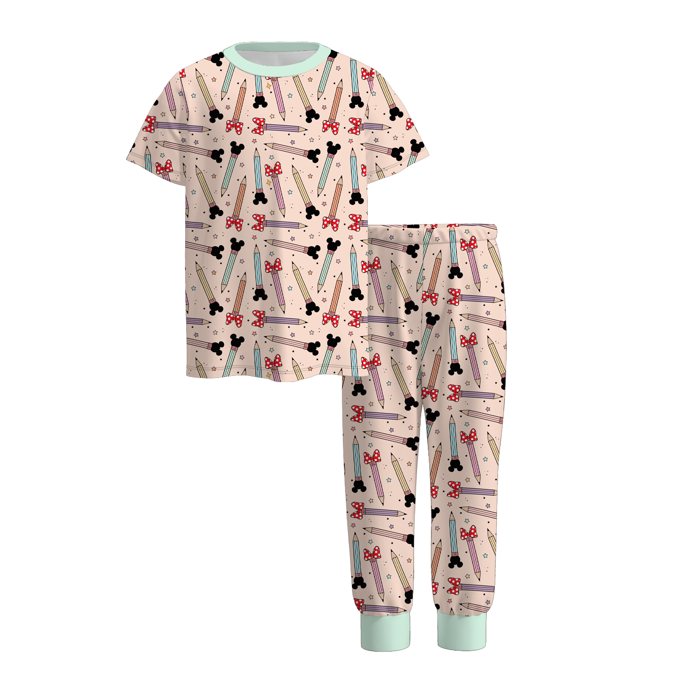 (Pre Order)Summer Back To School Print Pajamas