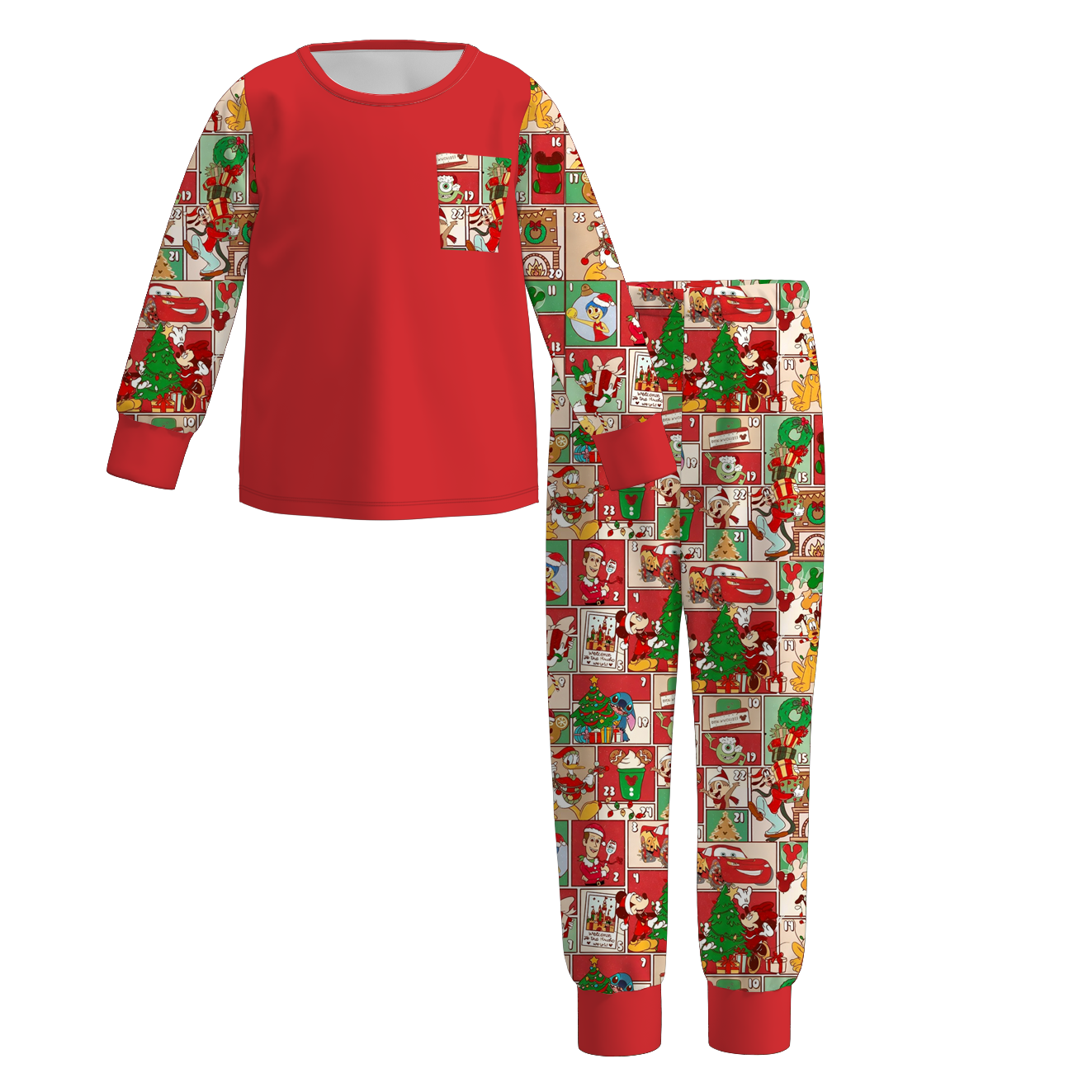 (Pre Order)Family Christmas Cartoon Print Pajamas