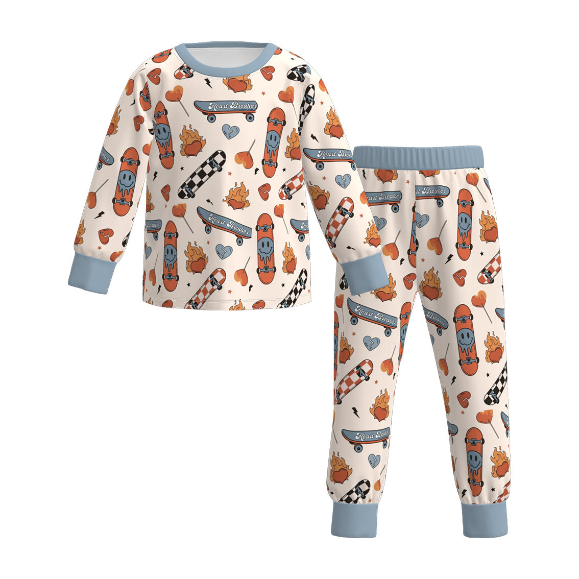 (Pre Order)Boys Valentine's Day Excavator Print Pajamas