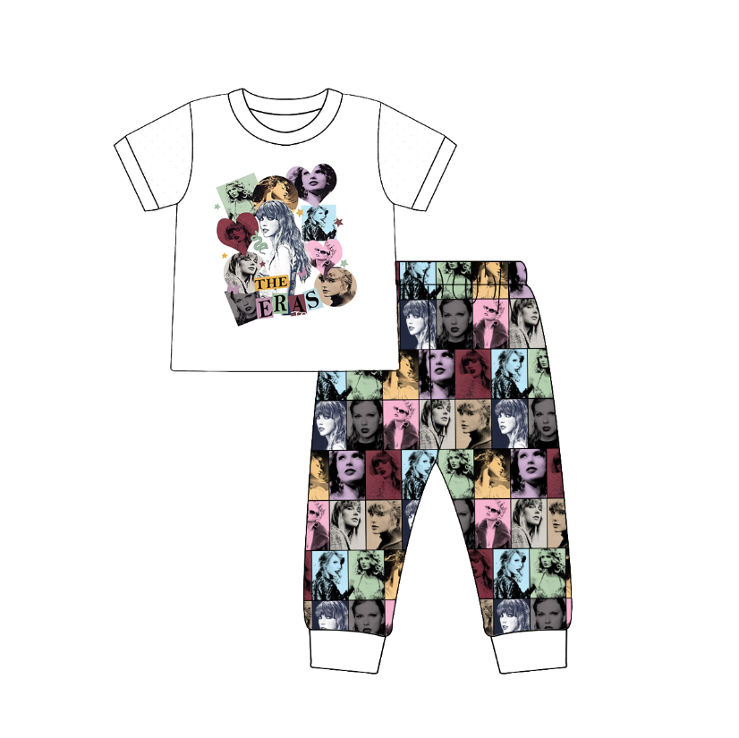 (Pre Order)Girls Summer TS Print Pajamas