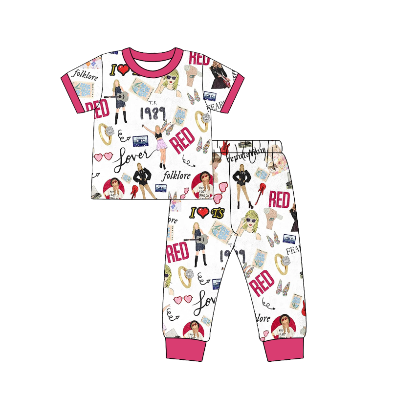 (Pre Order)Girls Summer TS Print Pajamas