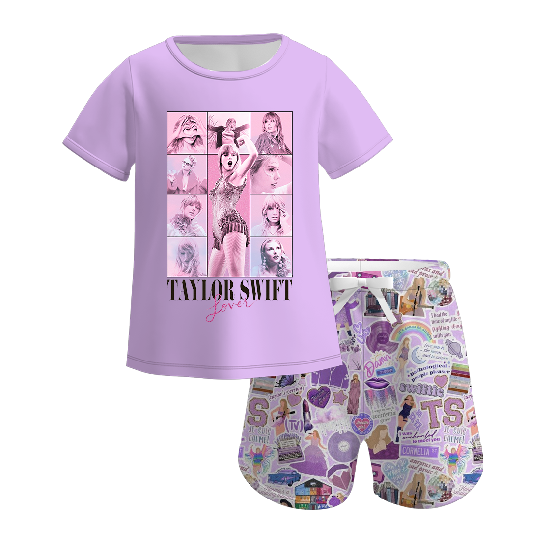 (Pre Order)TS Print Mommy and Me Short Set Pajamas