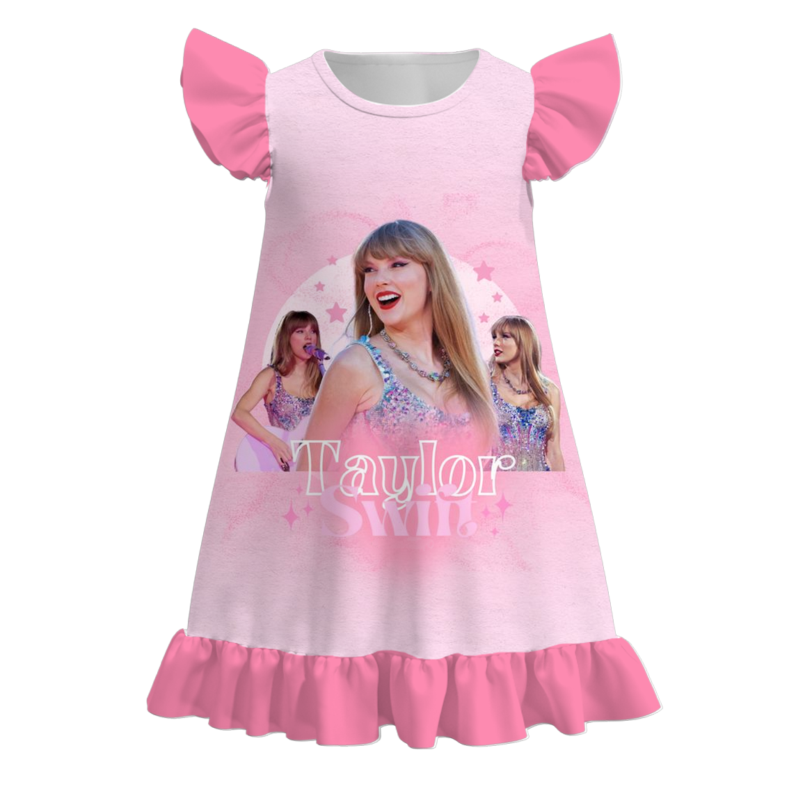 (Pre Order)Girls Summer Cartoon Print Pajamas Dress