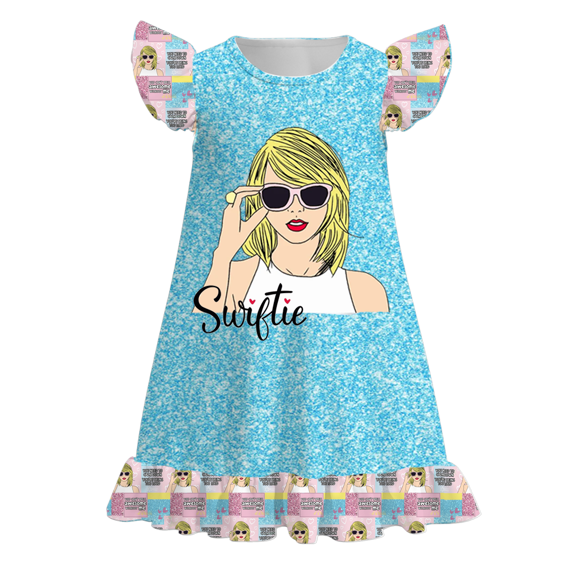 (Pre Order)Girls Summer Cartoon Print Pajamas Dress