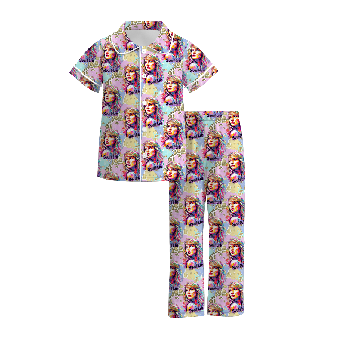 (Pre Order)Girls Summer TS Print Pajamas