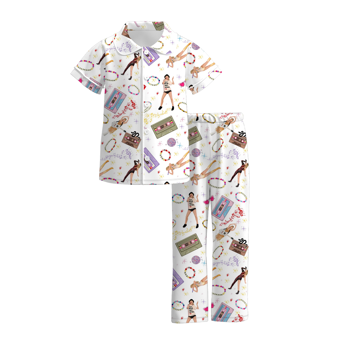 (Pre Order)Girls Summer TS Print Pajamas