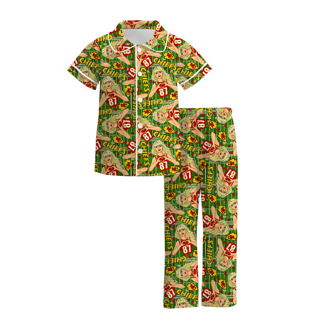 (Pre Order)Girls Summer TS Print Pajamas