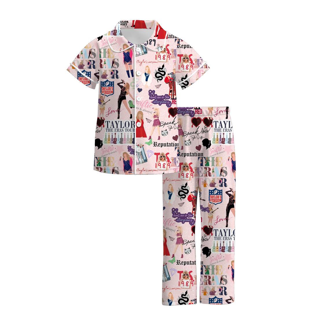(Pre Order)Girls Summer TS Print Pajamas