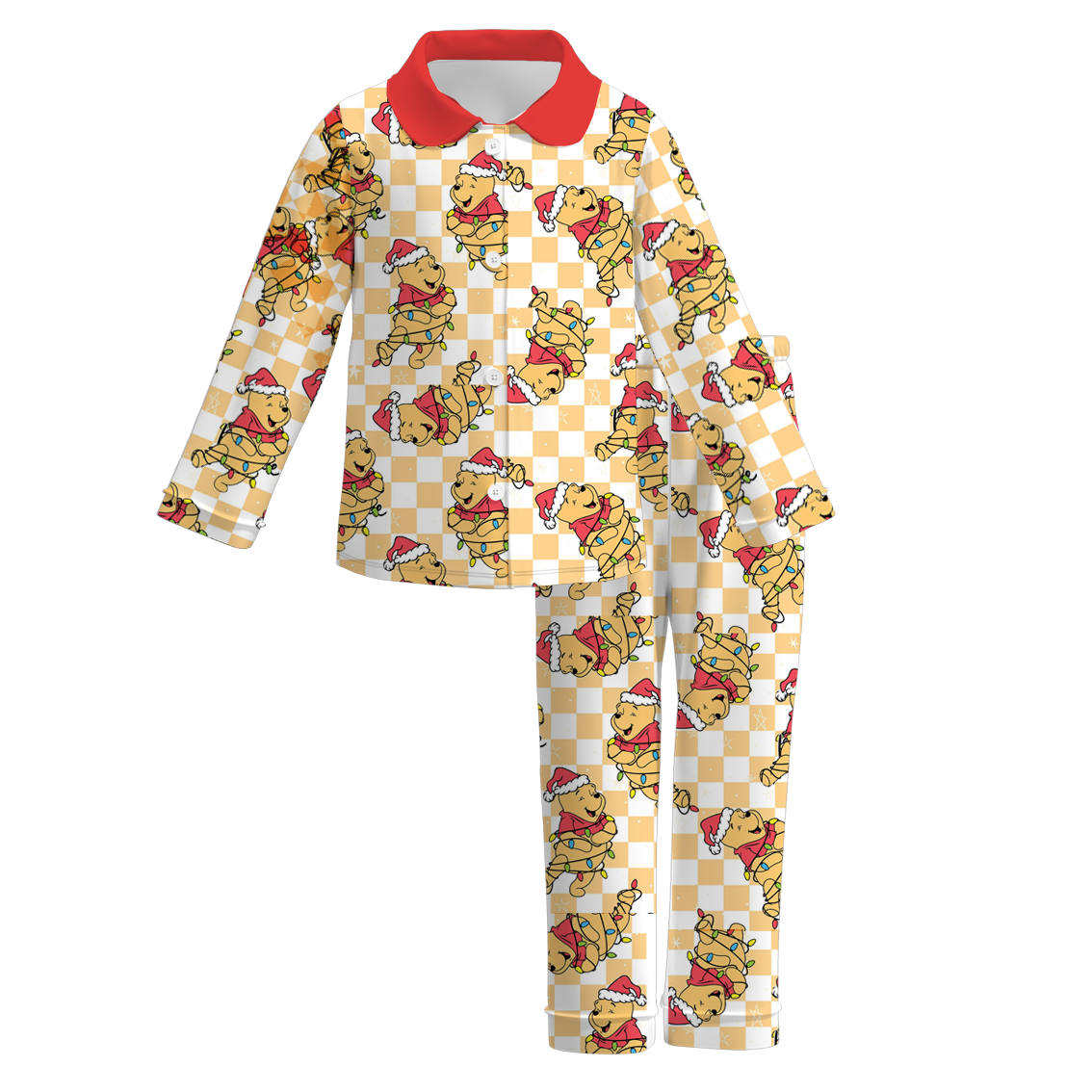 (Pre Order)Girls Christmas Cartoon Print Pajamas