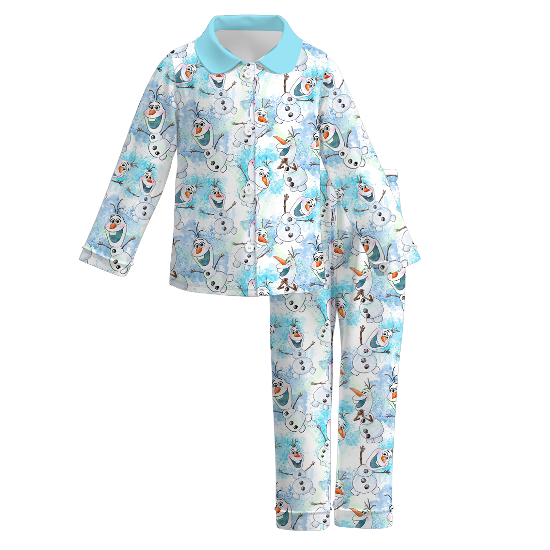 (Pre Order)Girls Christmas Cartoon Print Pajamas