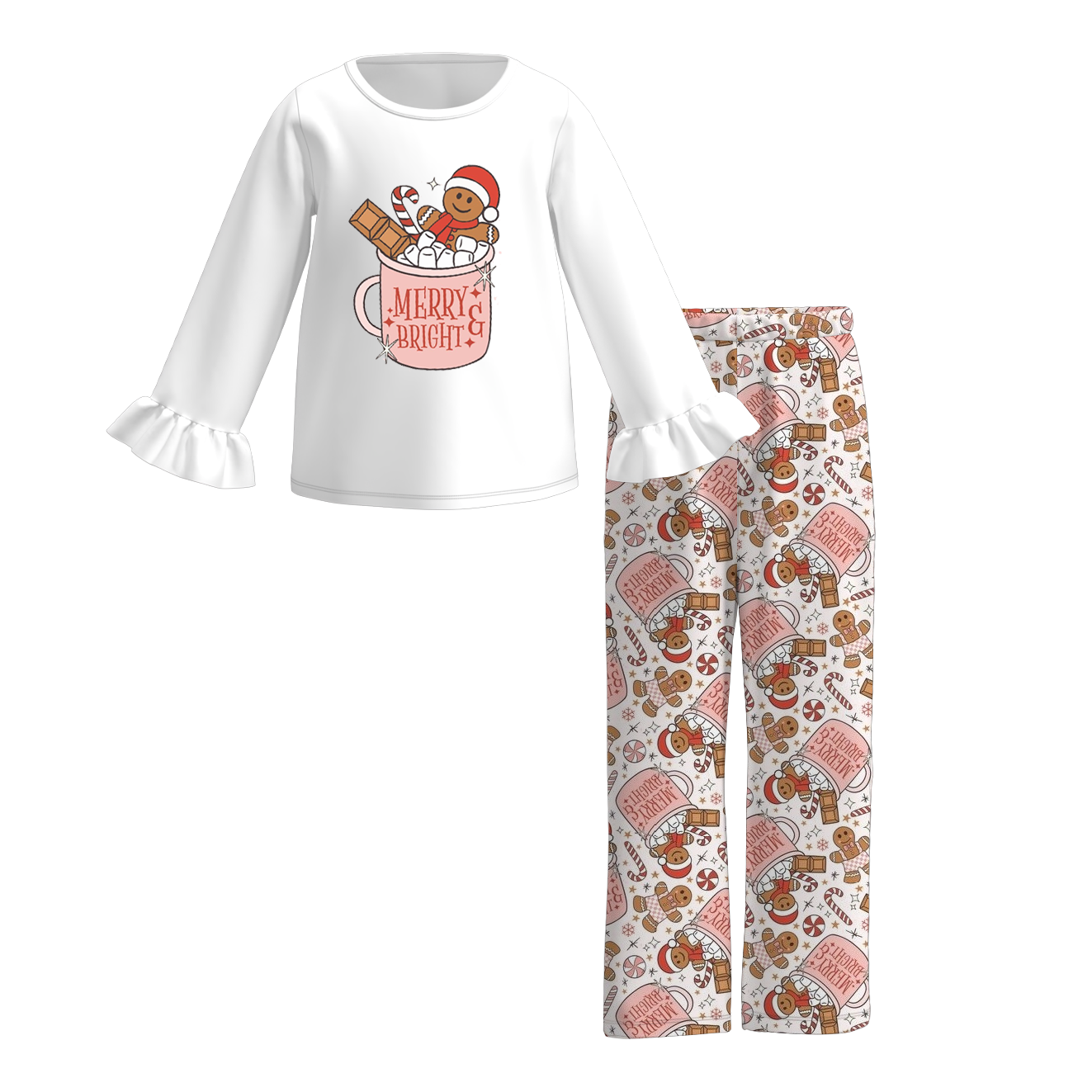 (Pre Order)Girls Christmas Print Pajama